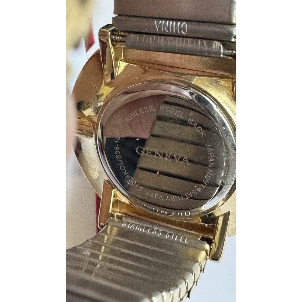 Vintage Geneva Women's Gold Pearl/ Alabone Watch Japan Movement with Box